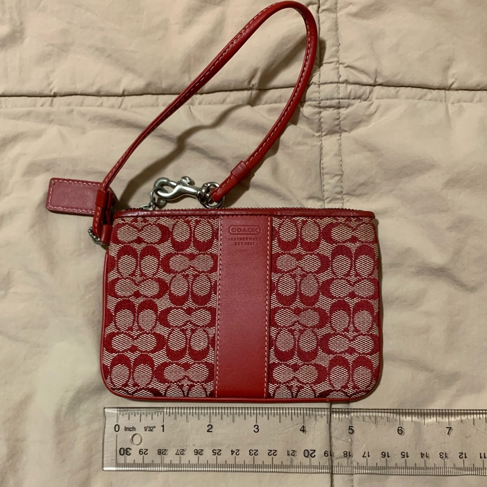 Coach red wristlet